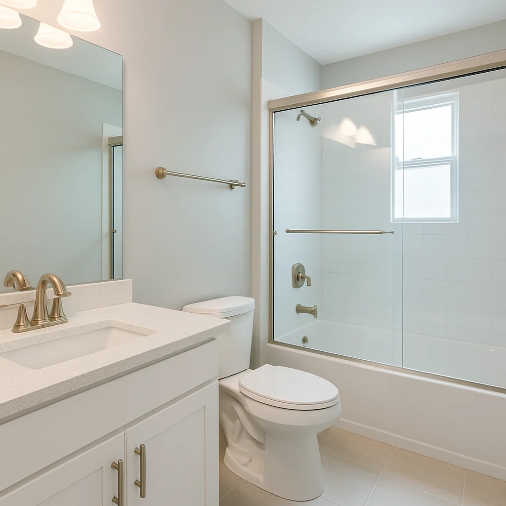 Sparkling clean bathroom after move-out cleaning
